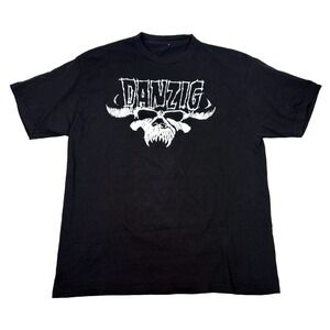 VTG Y2K Danzig Demon Skull Logo Band T Shirt Mens XL *no tags Black White Tubulr